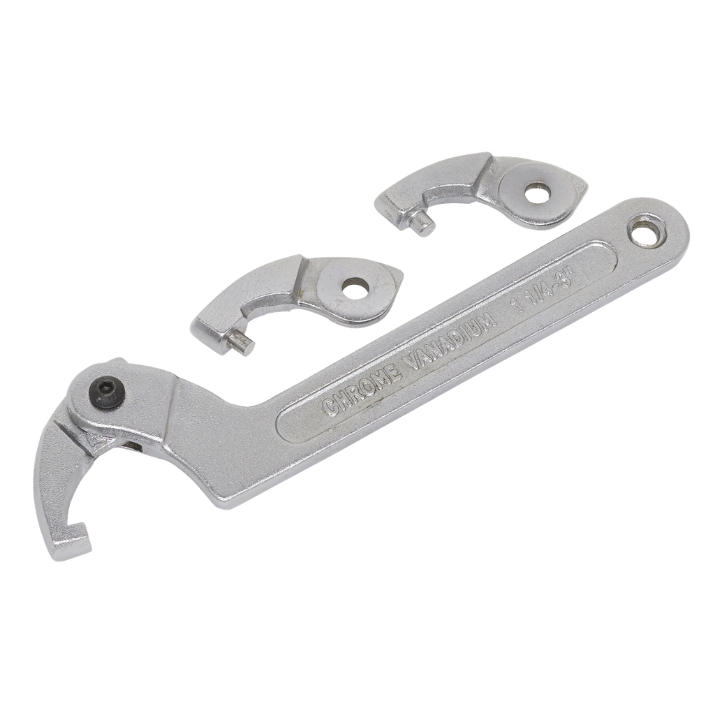 Sealey Adjustable C-Spanner Hook & Pin Wrench Set 32-76mm 4pc