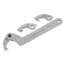 Sealey Adjustable C-Spanner Hook & Pin Wrench Set 32-76mm 4pc