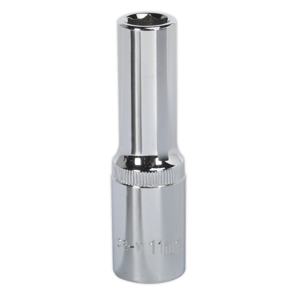 Sealey Premier Fully Polished Deep Socket 1/2"Sq Drive 11mm