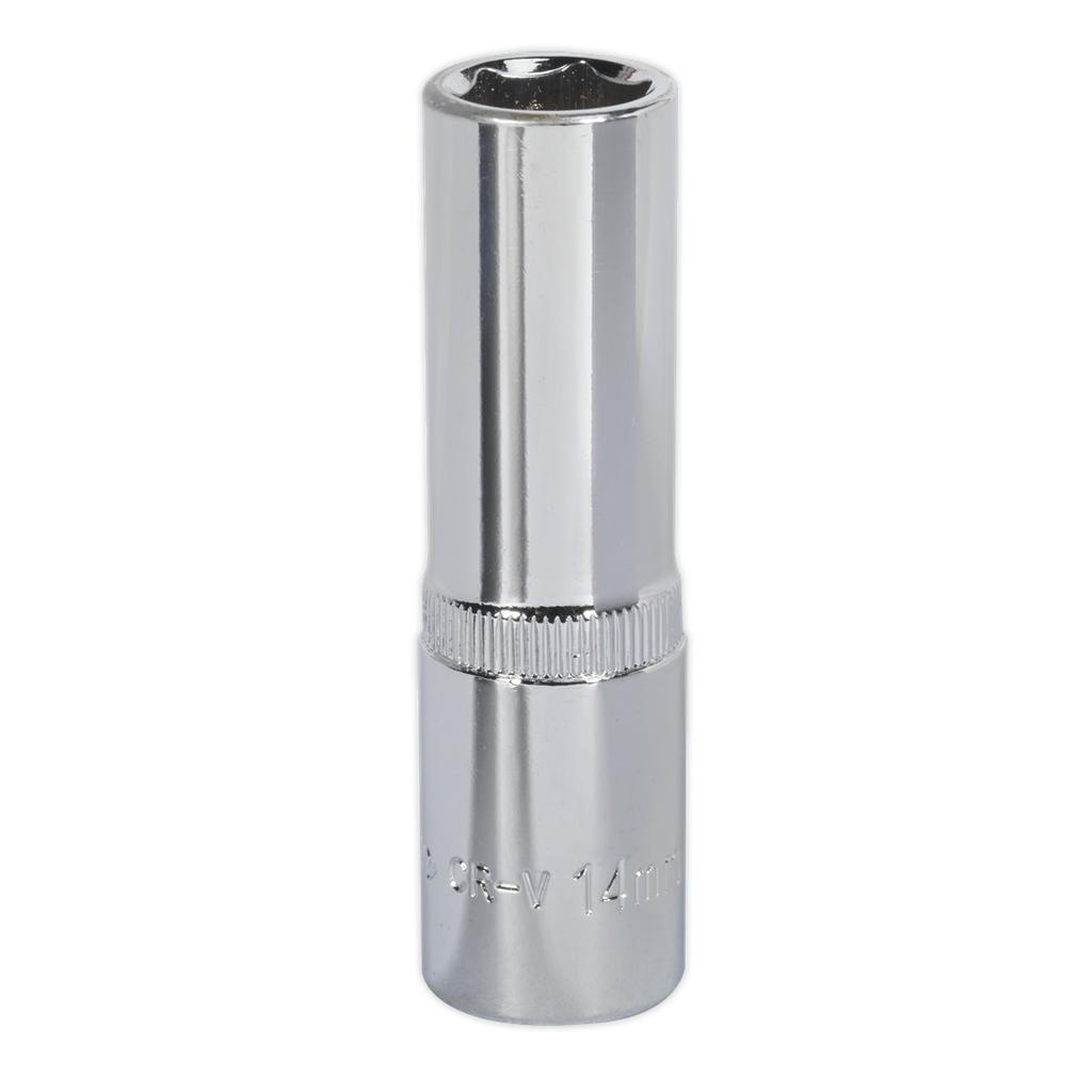 Sealey Premier Fully Polished Deep Socket 1/2"Sq Drive 14mm