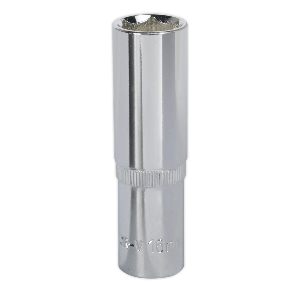 Sealey Premier Fully Polished Deep Socket 1/2"Sq Drive 16mm