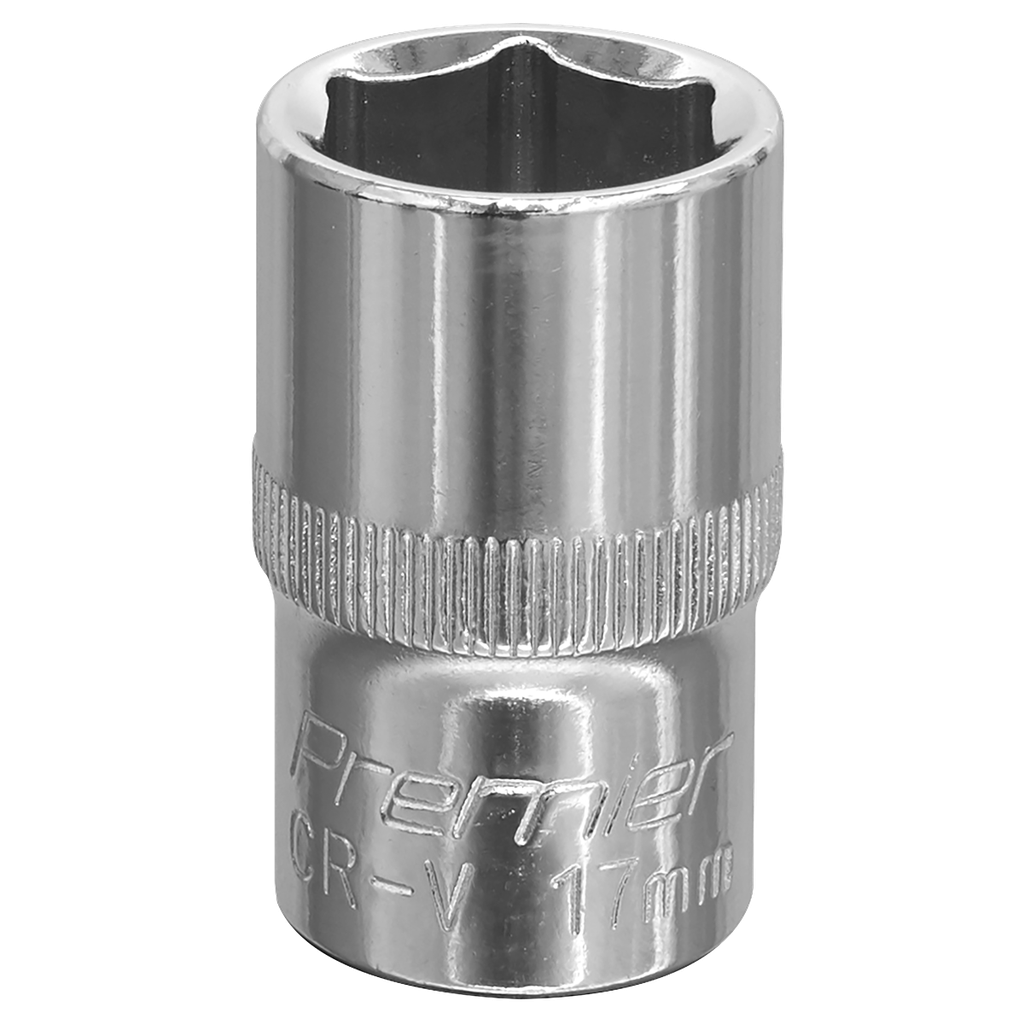Sealey Premier Fully Polished Socket 1/2"Sq Drive 17mm