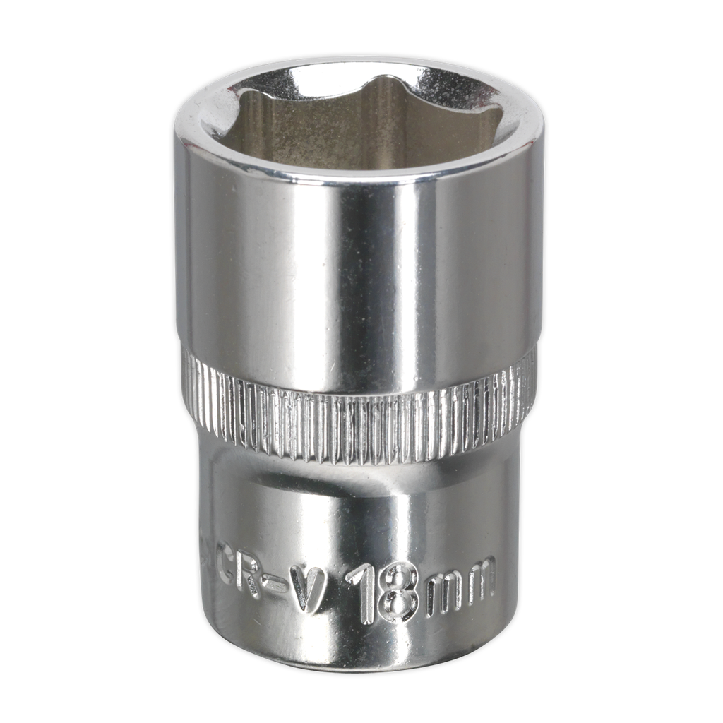 Sealey Premier Fully Polished Socket 1/2"Sq Drive 18mm