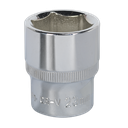 Sealey Premier Fully Polished Socket 1/2"Sq Drive 23mm