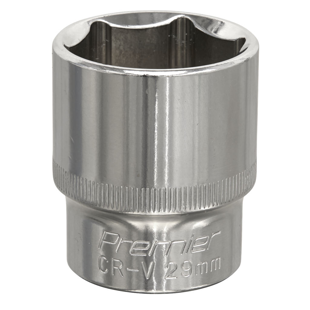 Sealey Premier Fully Polished Socket 1/2"Sq Drive 29mm