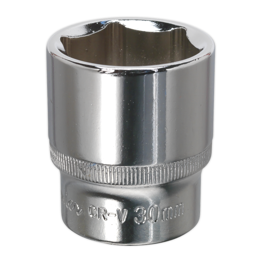 Sealey Premier Fully Polished Socket 1/2"Sq Drive 30mm