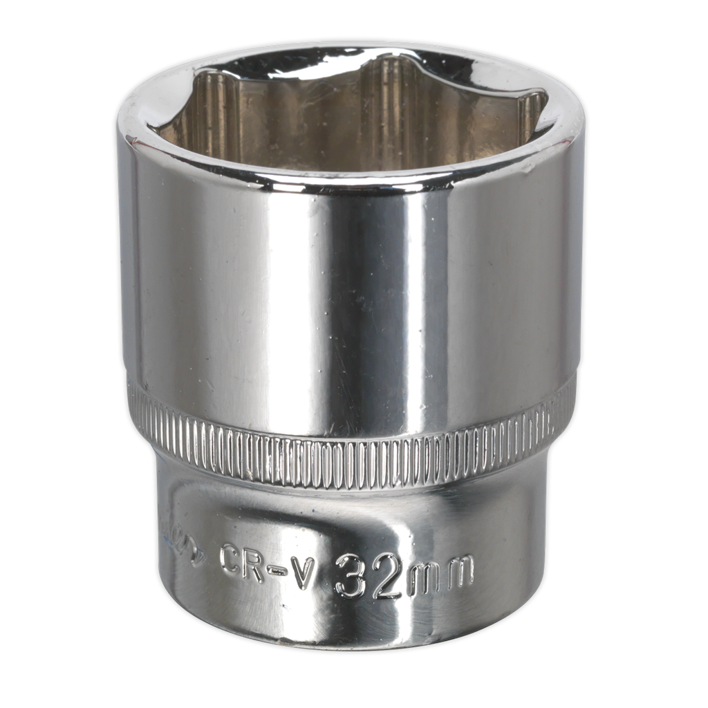 Sealey Premier Fully Polished Socket 1/2"Sq Drive 32mm