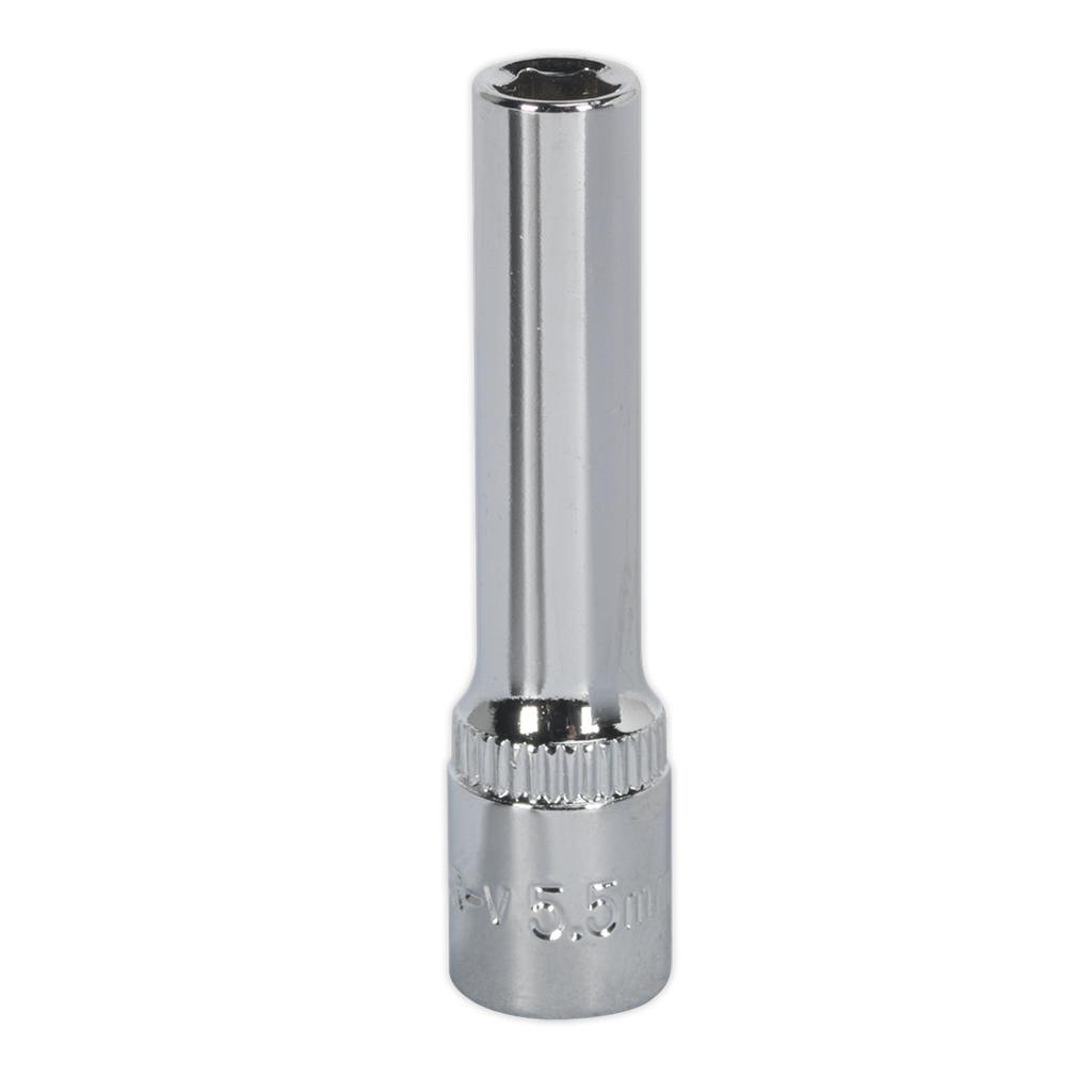 Sealey Premier Fully Polished Deep Socket 1/4"Sq Drive 5.5mm