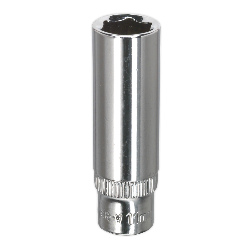 Sealey Premier Fully Polished Deep Socket 1/4"Sq Drive 11mm