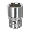 Sealey Premier Fully Polished Socket 1/4"Sq Drive 12mm