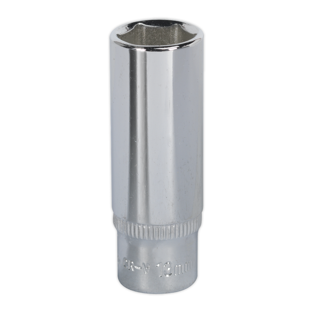 Sealey Premier Fully Polished Deep Socket 1/4"Sq Drive 13mm