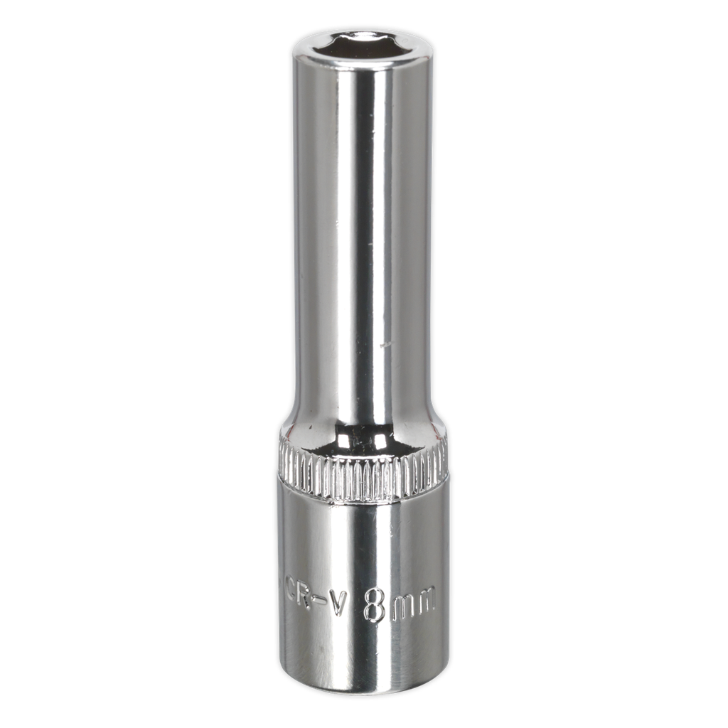 Sealey Premier Fully Polished Deep Socket 3/8"Sq Drive 8mm