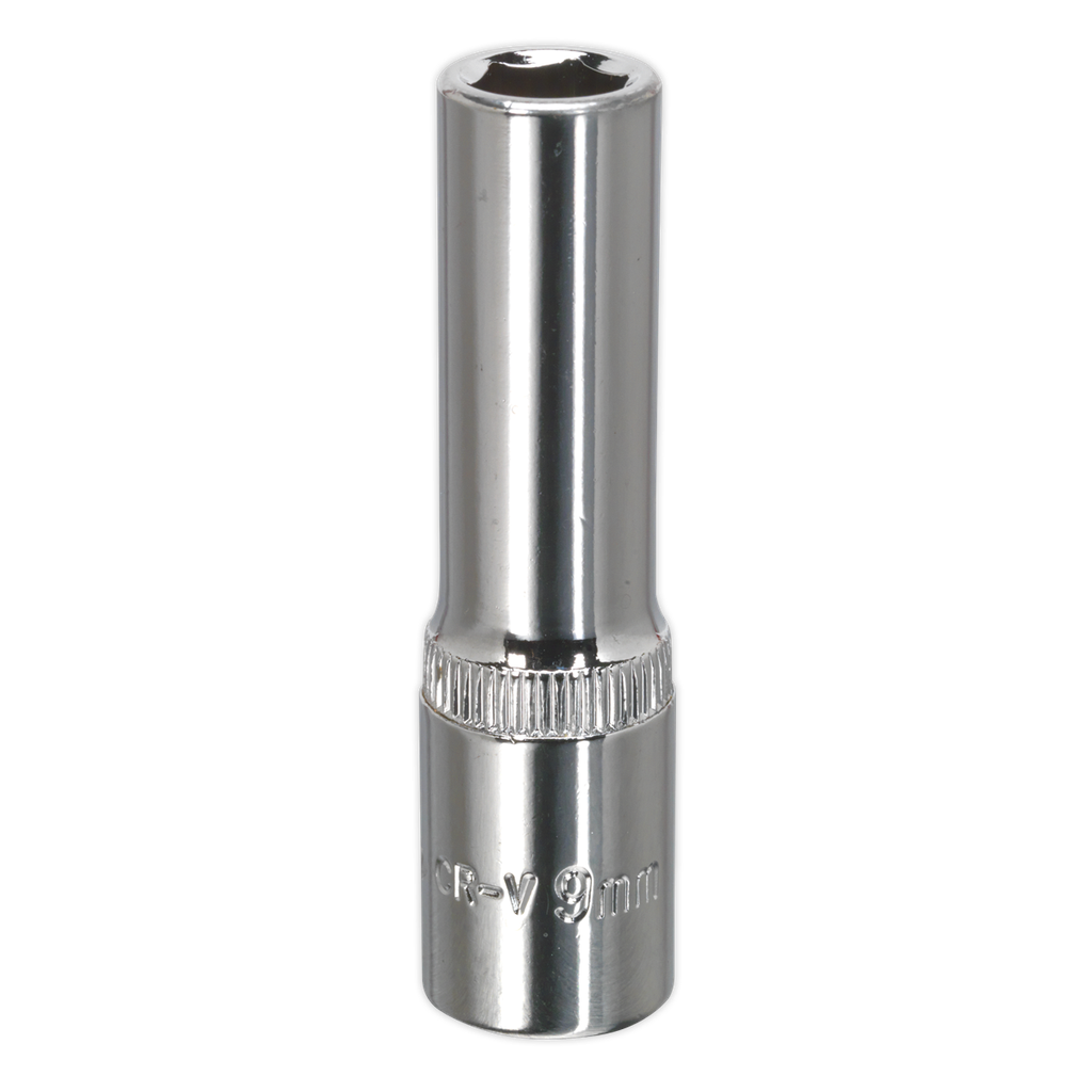 Sealey Premier Fully Polished Deep Socket 3/8"Sq Drive 9mm