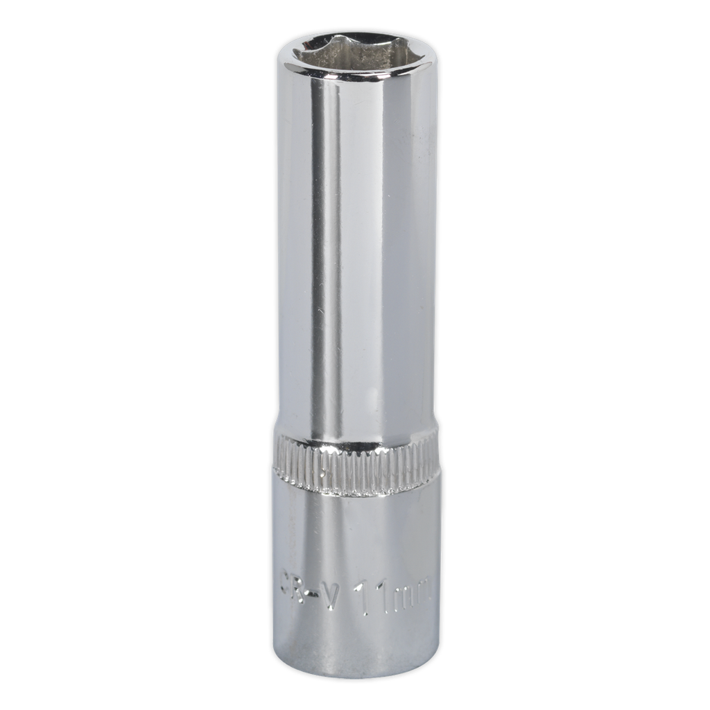 Sealey Premier Fully Polished Deep Socket 3/8"Sq Drive 11mm