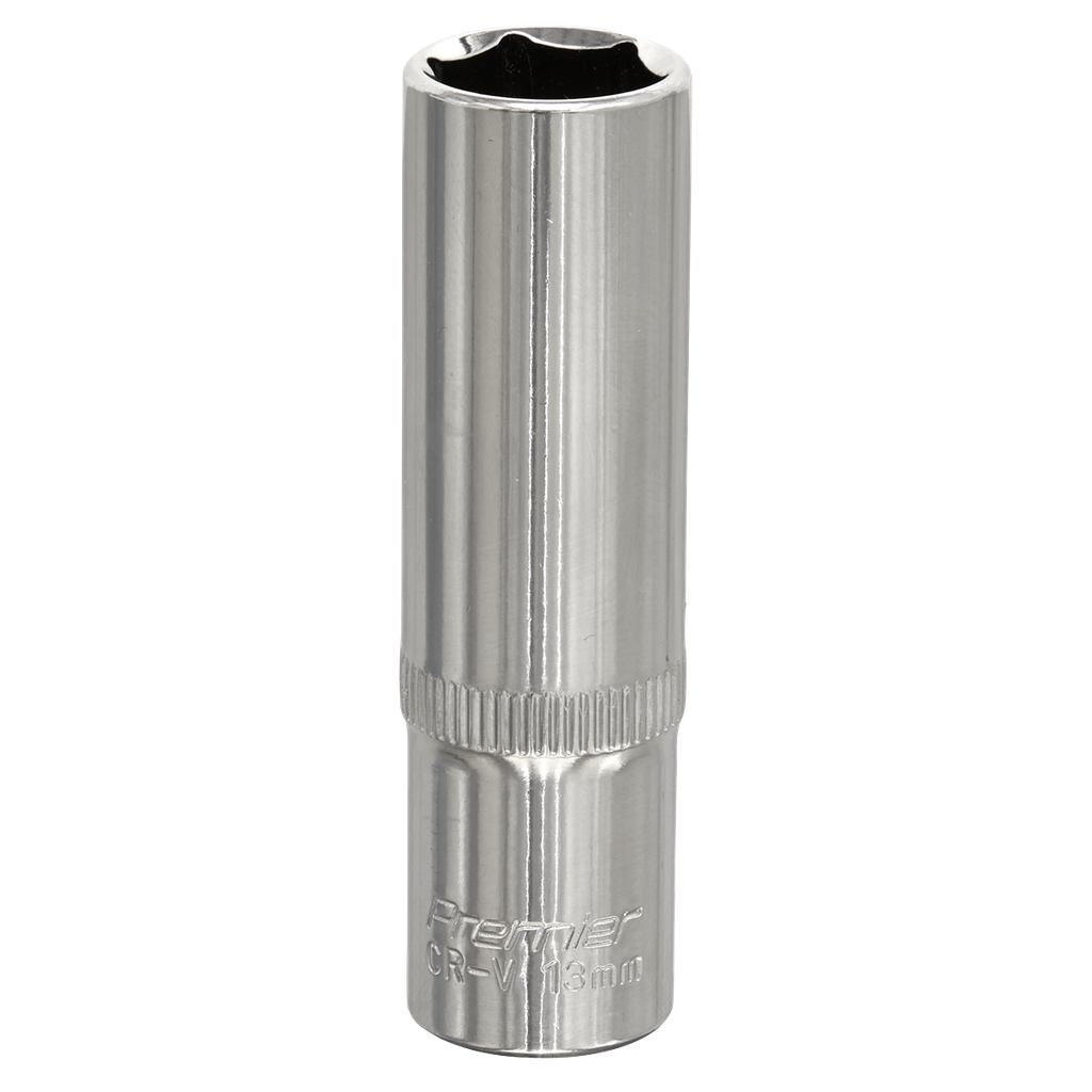 Sealey Premier Fully Polished Deep Socket 3/8"Sq Drive 13mm