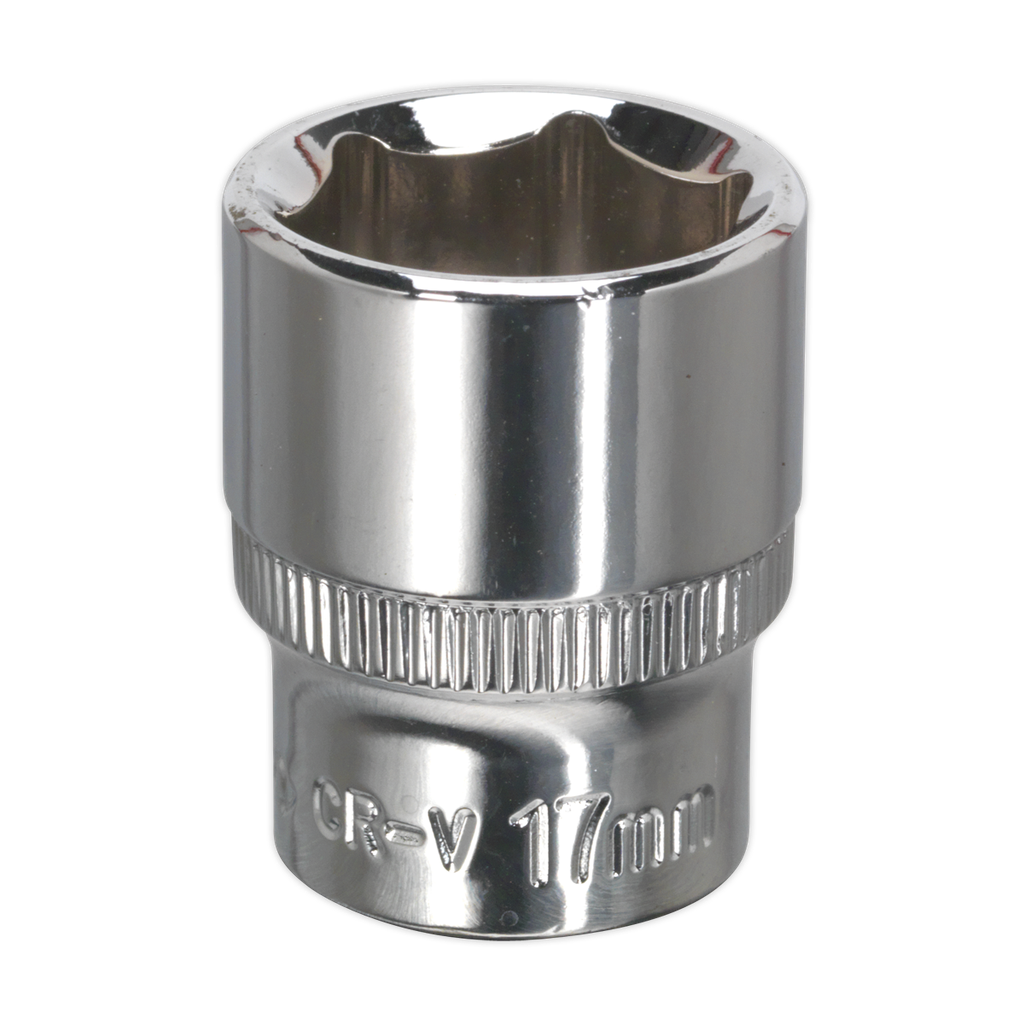 Sealey Premier Fully Polished Socket 3/8"Sq Drive 17mm