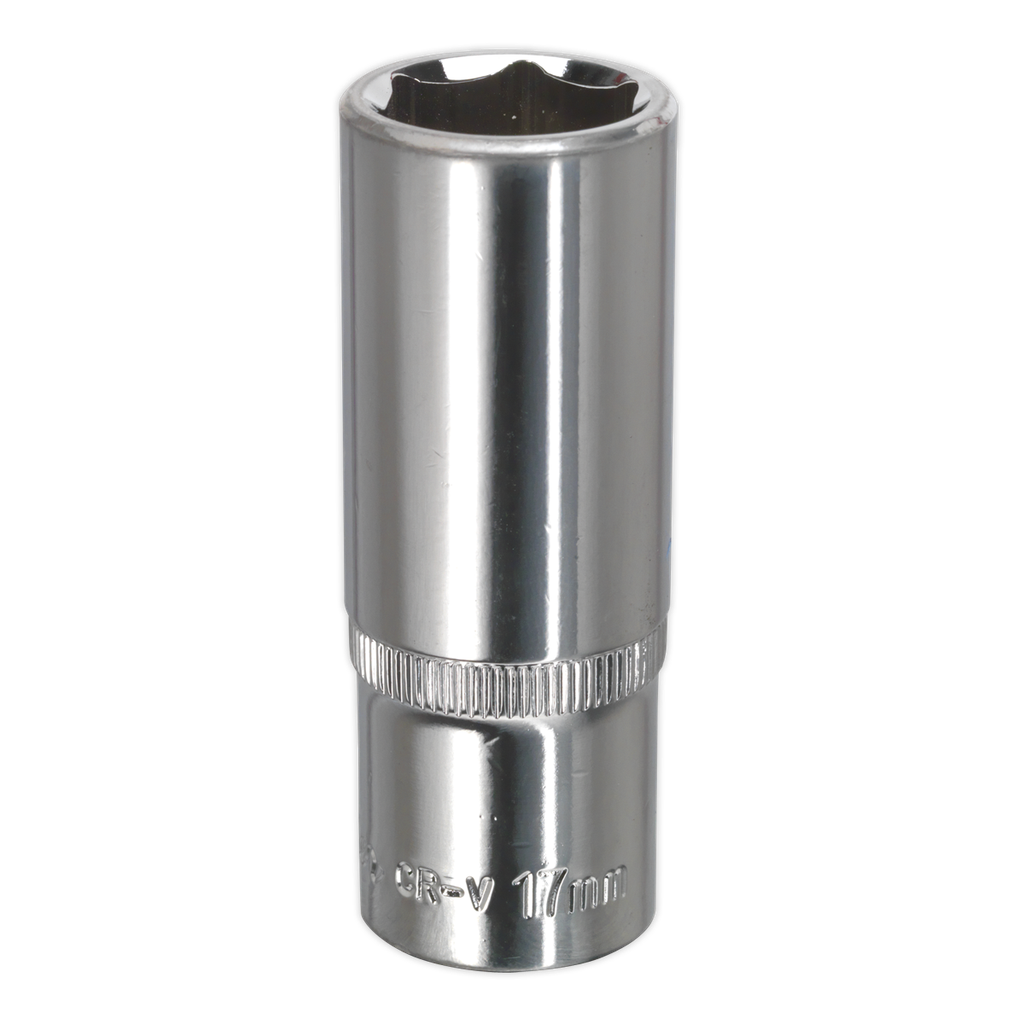 Sealey Premier Fully Polished Deep Socket 3/8"Sq Drive 17mm