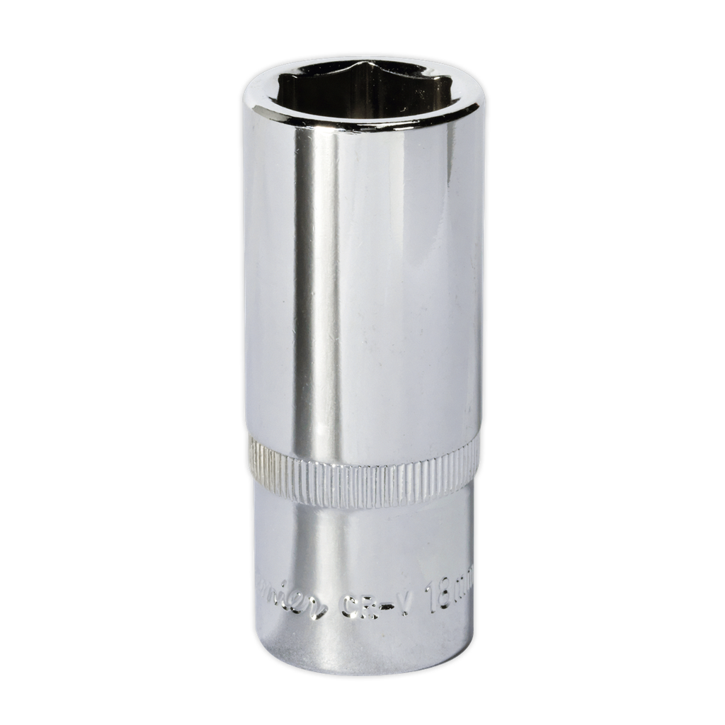 Sealey Premier Fully Polished Deep Socket 3/8"Sq Drive 18mm