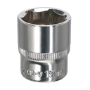 Sealey Premier Fully Polished Socket 3/8"Sq Drive 19mm