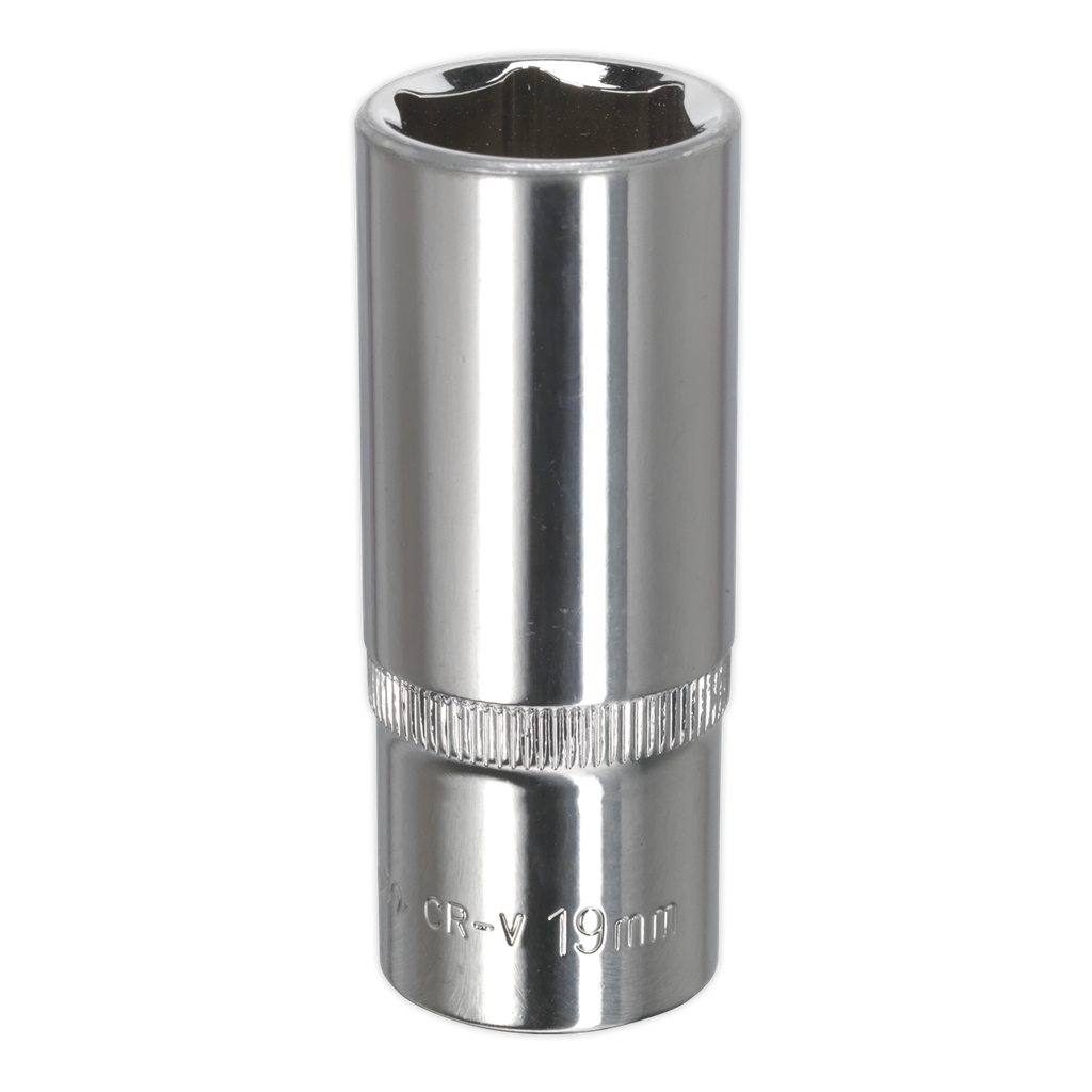 Sealey Premier Fully Polished Socket 3/8"Sq Drive 19mm