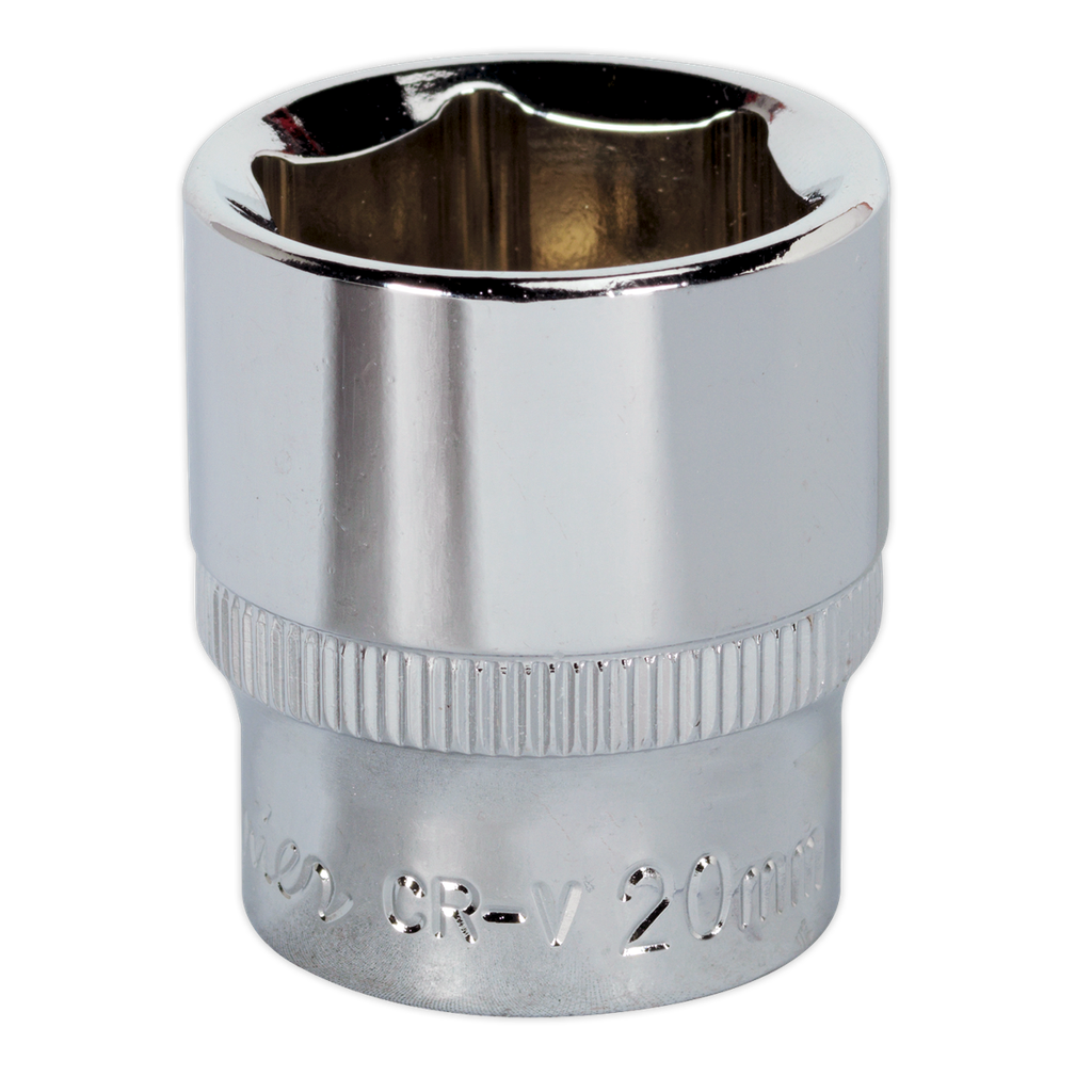 Sealey Premier Fully Polished Socket 3/8"Sq Drive 20mm