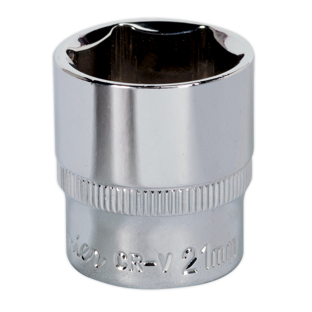 Sealey Premier Fully Polished Socket 3/8"Sq Drive 21mm