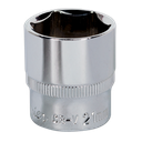 Sealey Premier Fully Polished Socket 3/8"Sq Drive 21mm