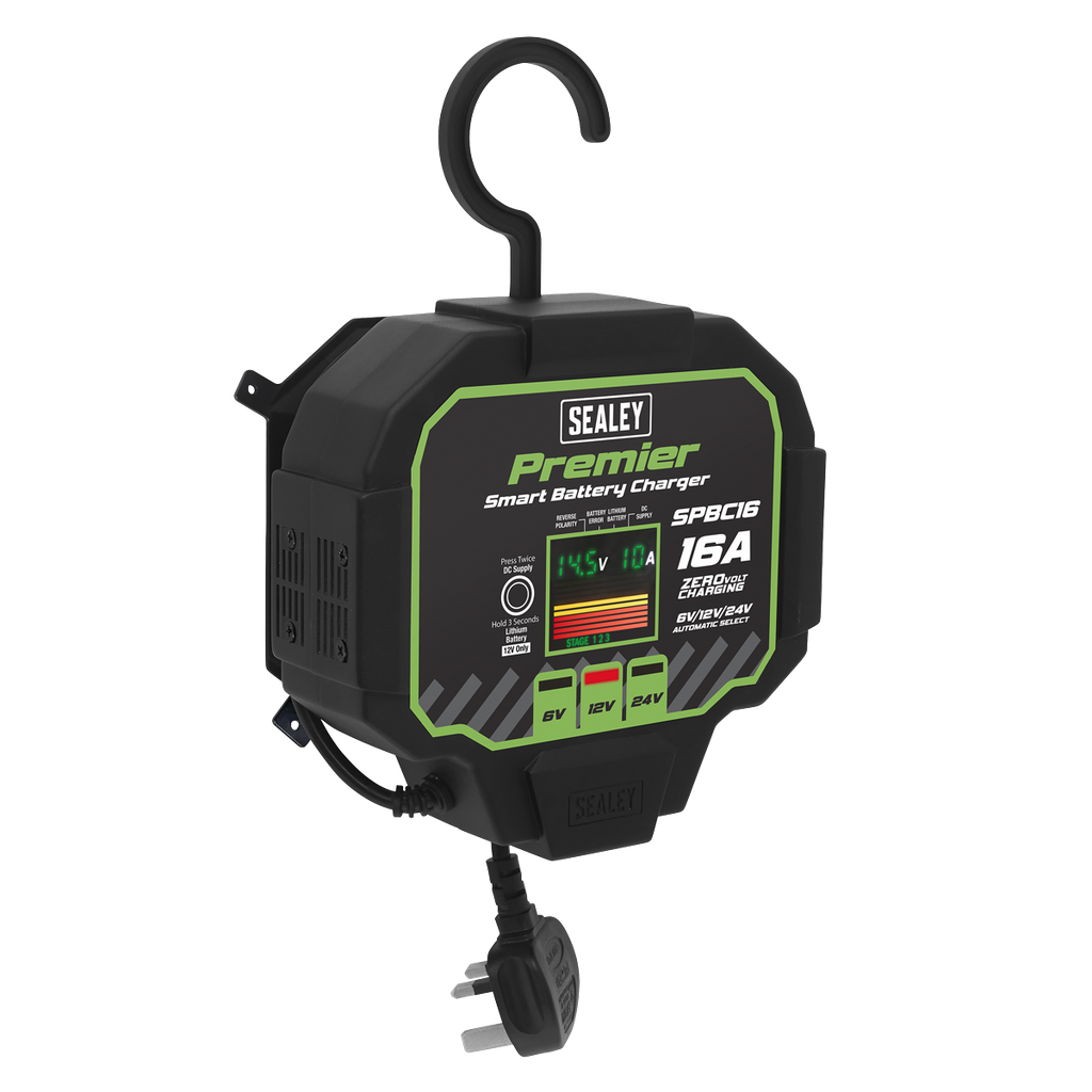 Sealey Premier Fully Automatic Battery Maintainer Charger 16A