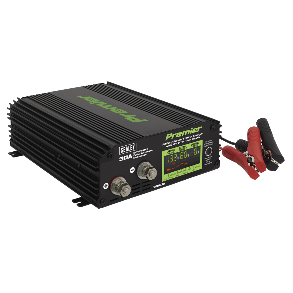 Sealey Premier Battery Support Unit Charger & Maintainer 30A