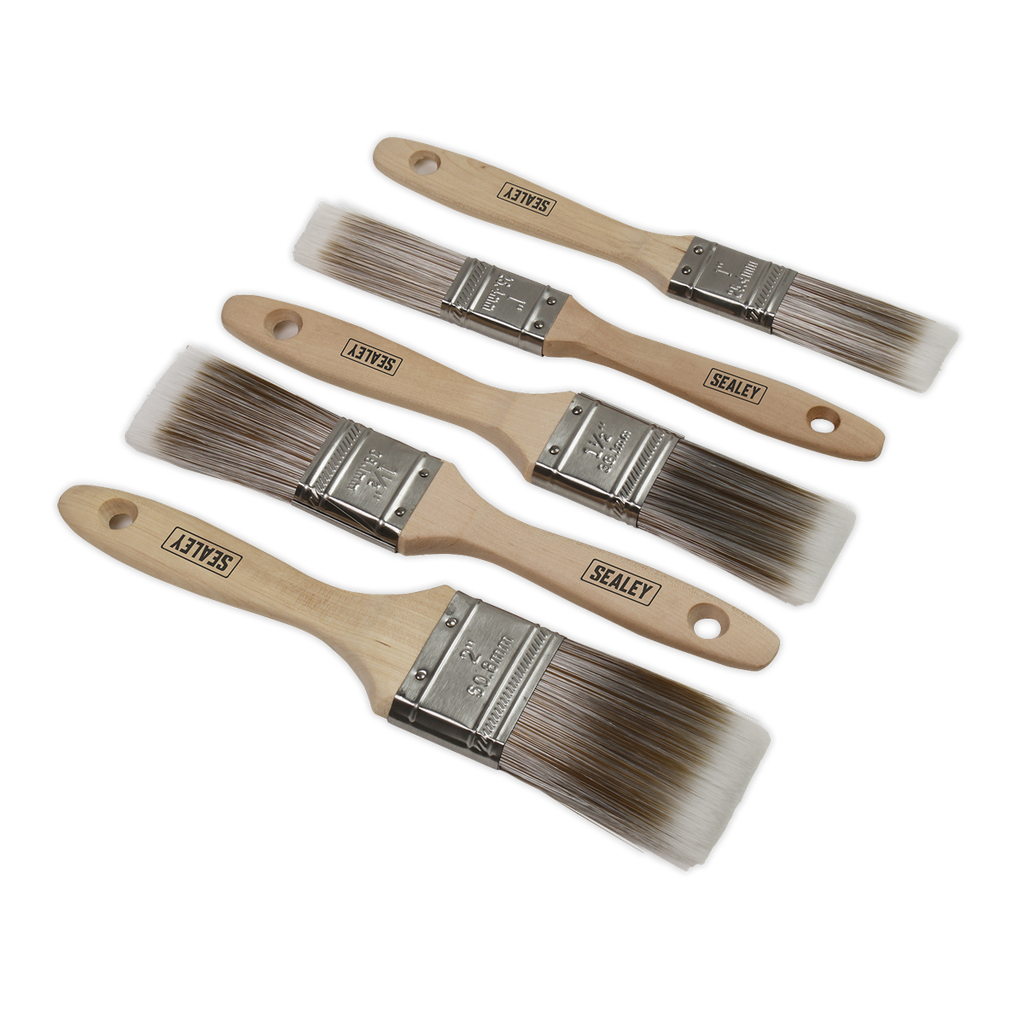 Sealey Wooden Handle Paint Brush Set 5pc
