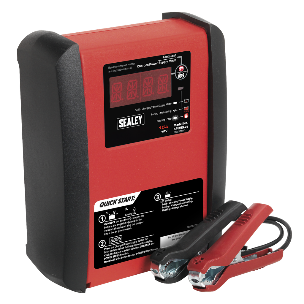 Sealey 12V Intelligent Speed Charge Battery Charger/Maintainer 15A