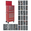 Superline PRO® Tool Chest Combination 14 Drawer with 1179pc Tool Kit - Red
