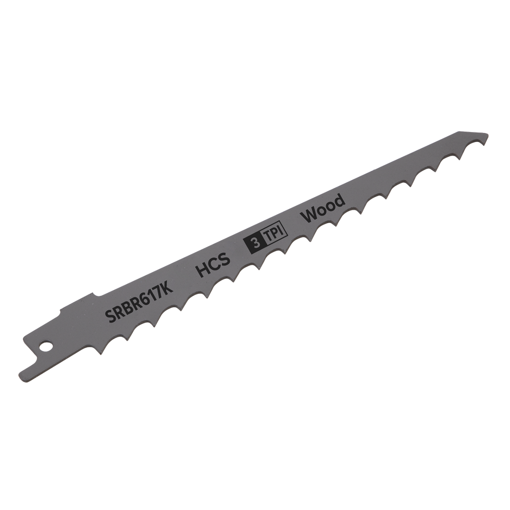 Sealey Reciprocating Saw Blade for Pruning & Coarse Wood 150mm 3tpi - Pack of 5