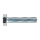 8.8 Zinc Plated HT Setscrew M10 x 50mm, DIN 933 - Pack of 25