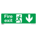 Sealey Worksafe® Fire Exit (Down) Safety Sign - Self-Adhesive Vi