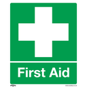 Worksafe® First Aid Safety Sign, Self-Adhesive Vinyl - Pack of 10