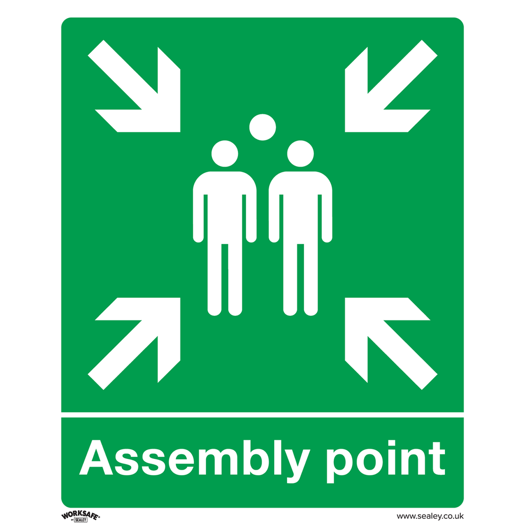 Sealey Worksafe® Assembly Point Safety Sign - Rigid Plastic