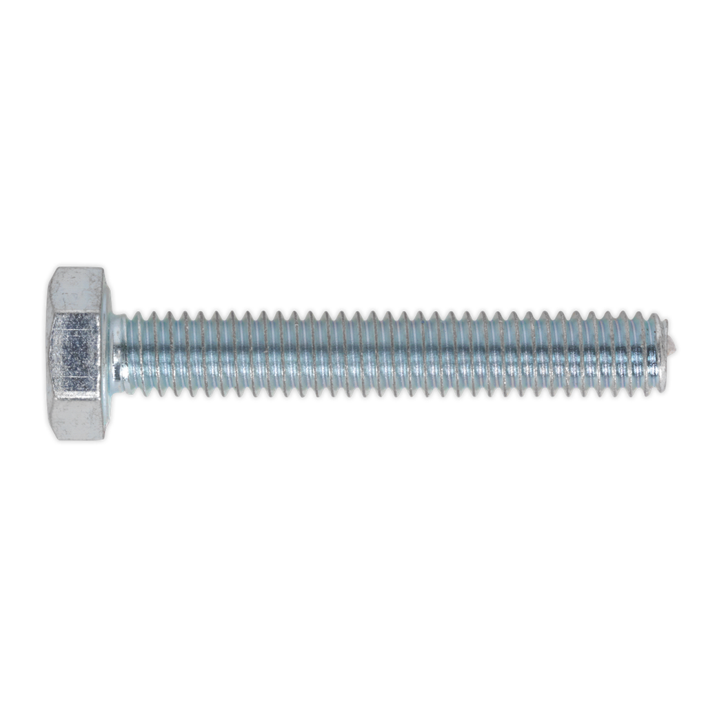Sealey 8.8 Zinc Plated HT Setscrew M4 x 25mm, DIN 933 - Pack of 50