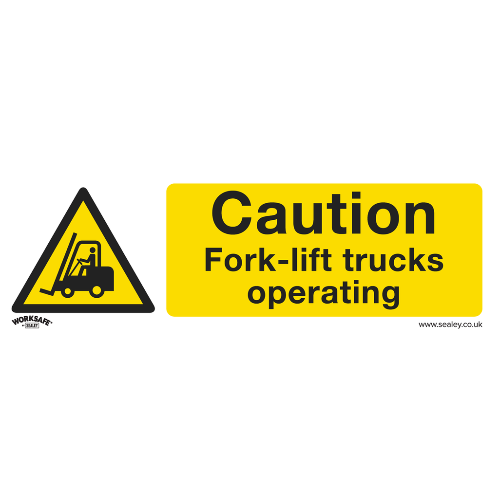 Worksafe® Caution Fork-Lift Trucks Safety Sign - Rigid Plastic