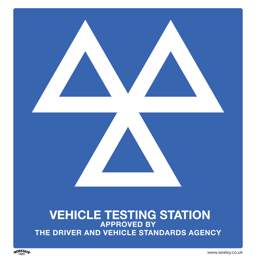 Sealey Worksafe® MOT Testing Station Safety Sign - Aluminium Com