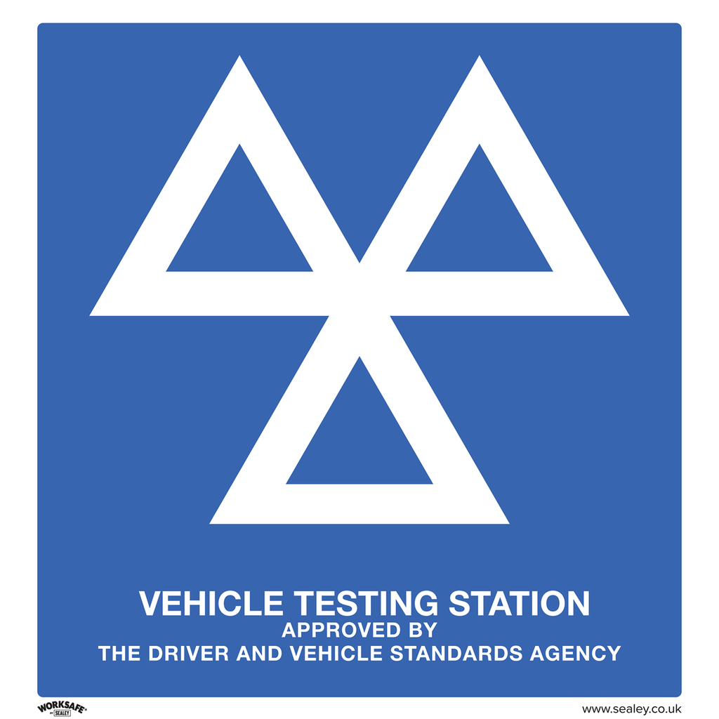 Sealey Worksafe® MOT Testing Station Safety Sign - Rigid Plastic
