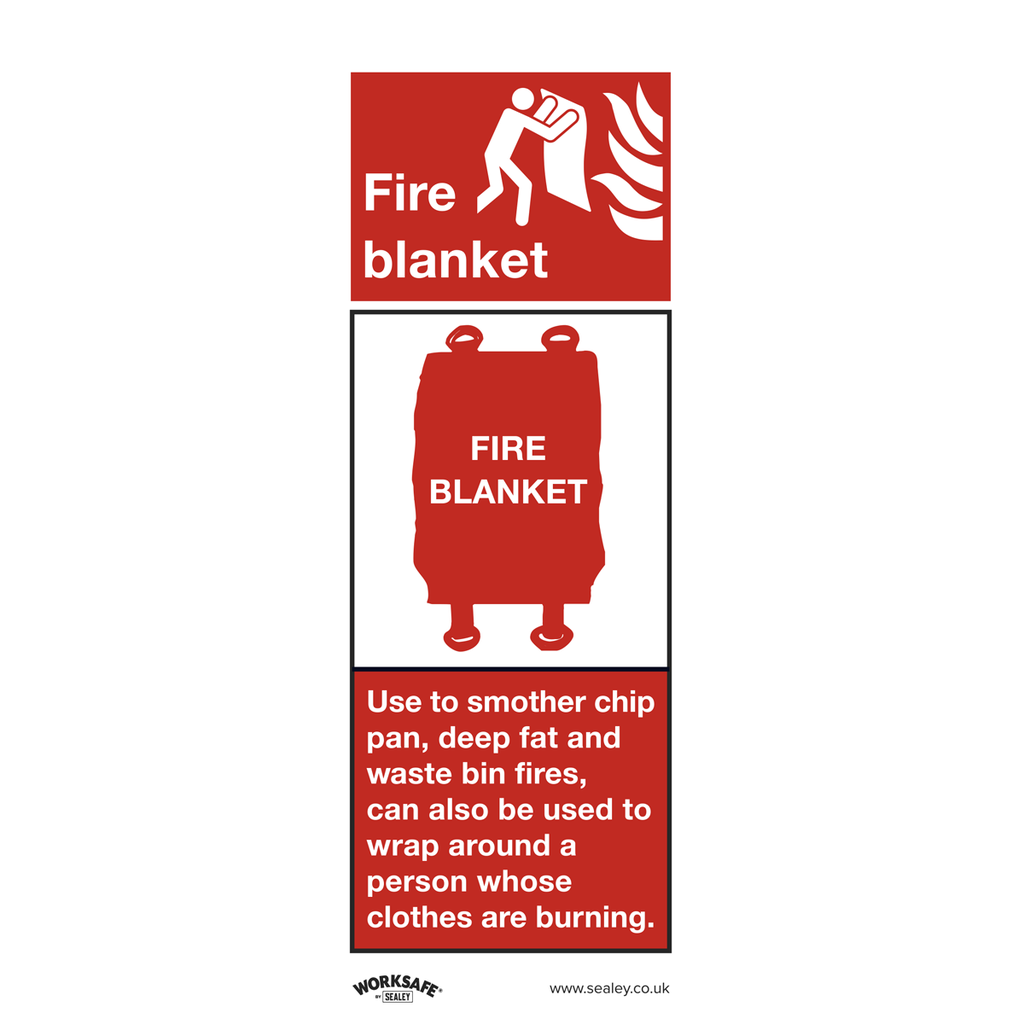 Sealey Worksafe® Fire Blanket Safety Sign - Rigid Plastic