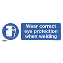 Sealey Worksafe® Wear Eye Protection When Welding Safety Sign, Self-Adhesive Vinyl - Pack of 10