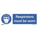 Sealey Worksafe® Respirators Must Be Worn Safety Sign, Rigid Plastic - Pack of 10