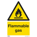 Sealey Worksafe® Flammable Gas Safety Sign - Rigid Plastic