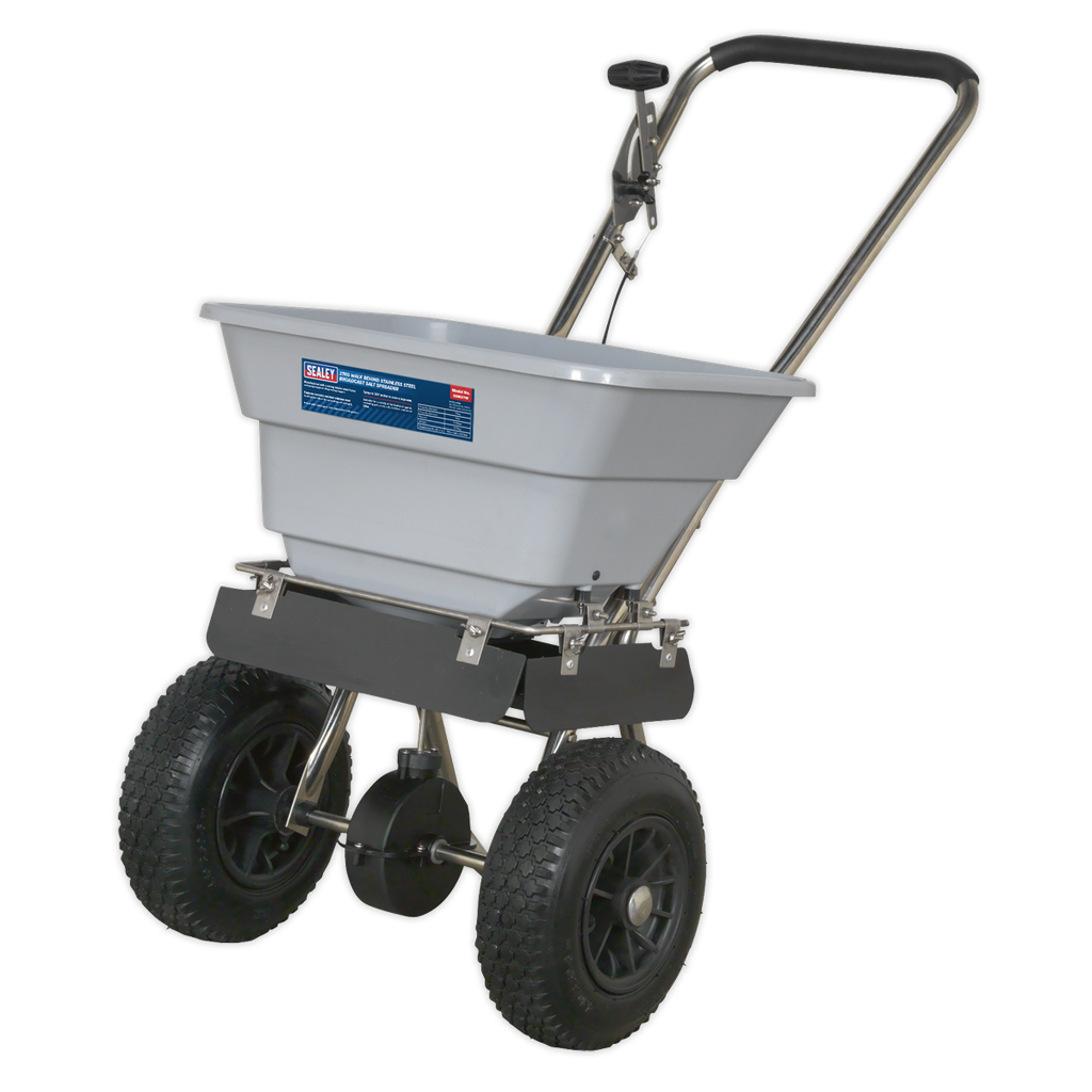 Stainless Steel Broadcast Salt Spreader 37kg Walk Behind