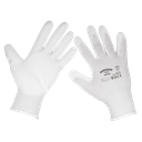 Sealey Worksafe® White Precision Grip Gloves, Large - Pack of 6 Pairs