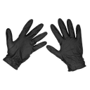Sealey Diamond Grip Extra-Thick Nitrile Powder-Free Gloves, Black, X-Large - Pack of 50
