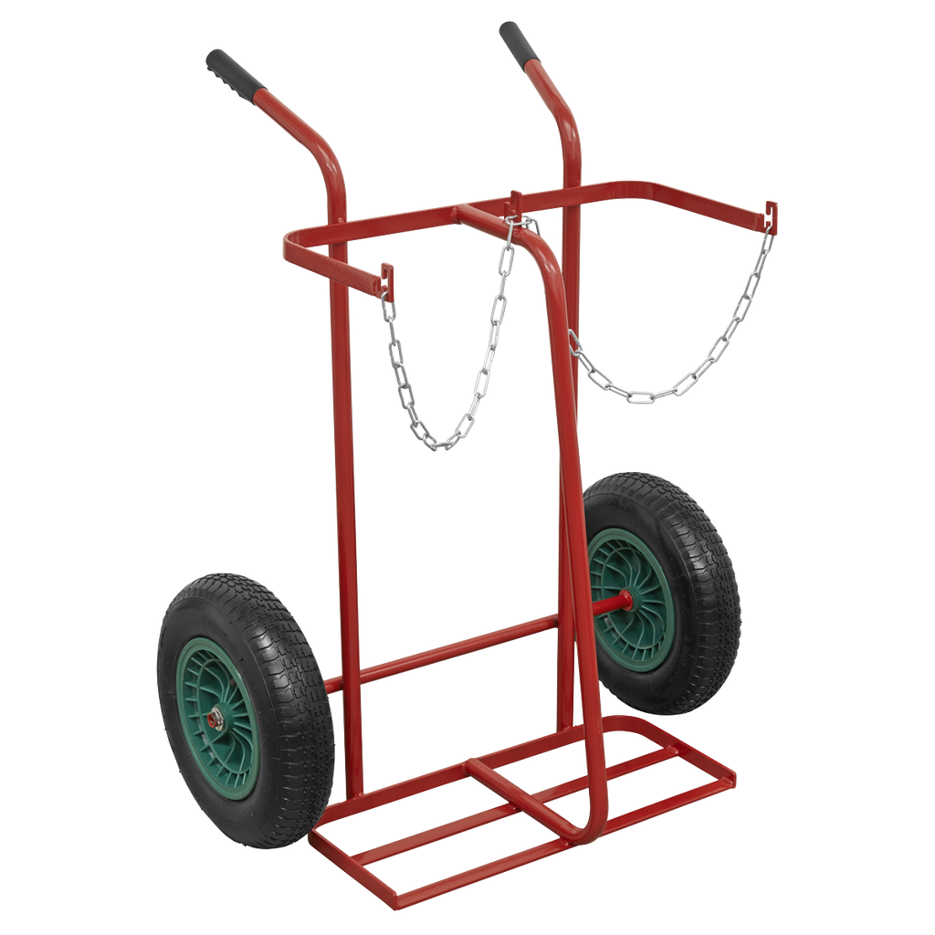 Sealey Welding 2-Bottle Trolley with Pneumatic Tyres