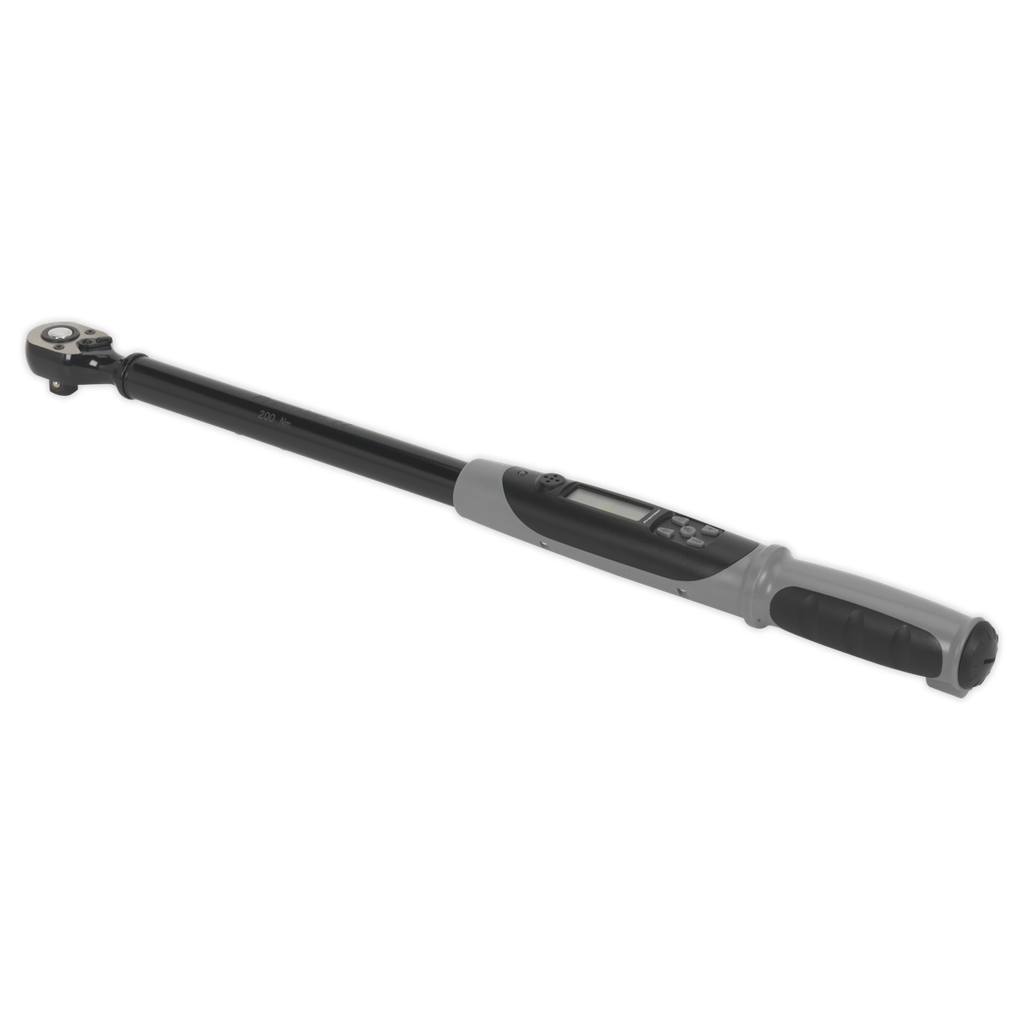 Sealey Premier Black Digital Torque Wrench with Angle Function 1/2"Sq Drive 20-200Nm